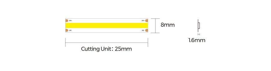 LED стрічка COLORS COB-24V-IP20 8W 620-630nm 5м (DF6-24V-8mm-R)
