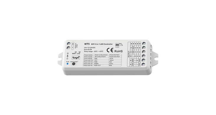 LED-контролер DEYA 12-24VDC, 3A*5CH(WT5)