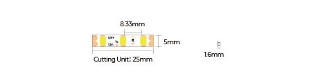 LED лента COLORS 120-2835-12V-IP33 8.4W 770Lm 3000K 5м (D8120-12V-5mm-WW)