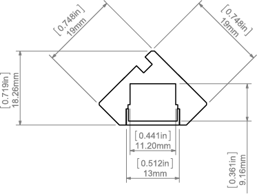 LED-профіль KLUS GLAD-45, 2 метри (KLUS_A07009A_2)