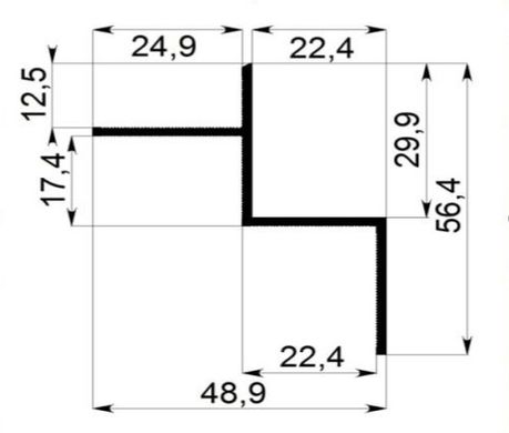 Профиль теневого шва для потолка 20х30х3000 (LPT20)